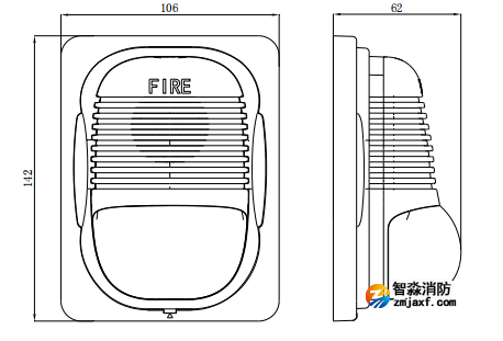 陕西海湾GST-HX-M8503火灾声光警报器